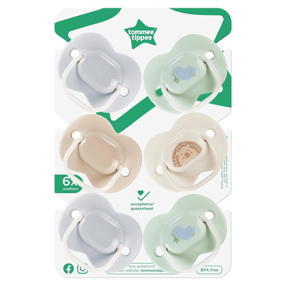 Tommee Tippee Anytime Suces, 0-6 mois, paquet de 6 sucettes symétriques, sans BPA
