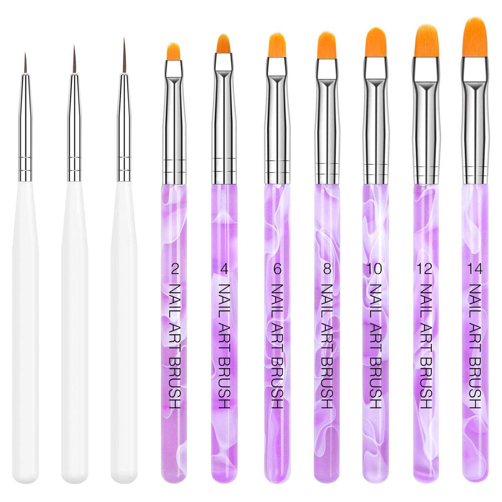 Nagel Pinsel Set, 10-Teilig Gelnägel Pinsel Nagellackstift Acrylpinsel For UV Gel Nägel Acrylfiningernägel Nailart Maniküre Nageldesign Zubehör