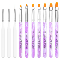 Nagel Pinsel Set, 10-Teilig Gelnägel Pinsel Nagellackstift Acrylpinsel For UV Gel Nägel Acrylfiningernägel Nailart Maniküre Nageldesign Zubehör