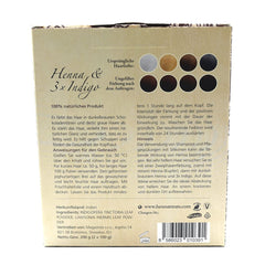 Henné & 3×Indigo - Châtain foncé - Coloration naturelle - Poudre - 200g Teinture cheveux Naty Shop