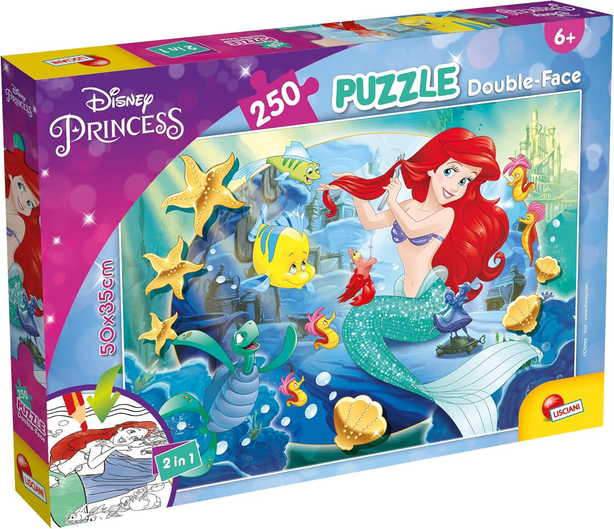 Lisciani - Puzzle DISNEY Ariel - Recréez et coloriez les scènes de vos boîtes préférées - à partir de 7 ans - GRAND PUZZLE de 250 pièces - Favorise la dextérité Puzzle Naty Shop Titre par défaut