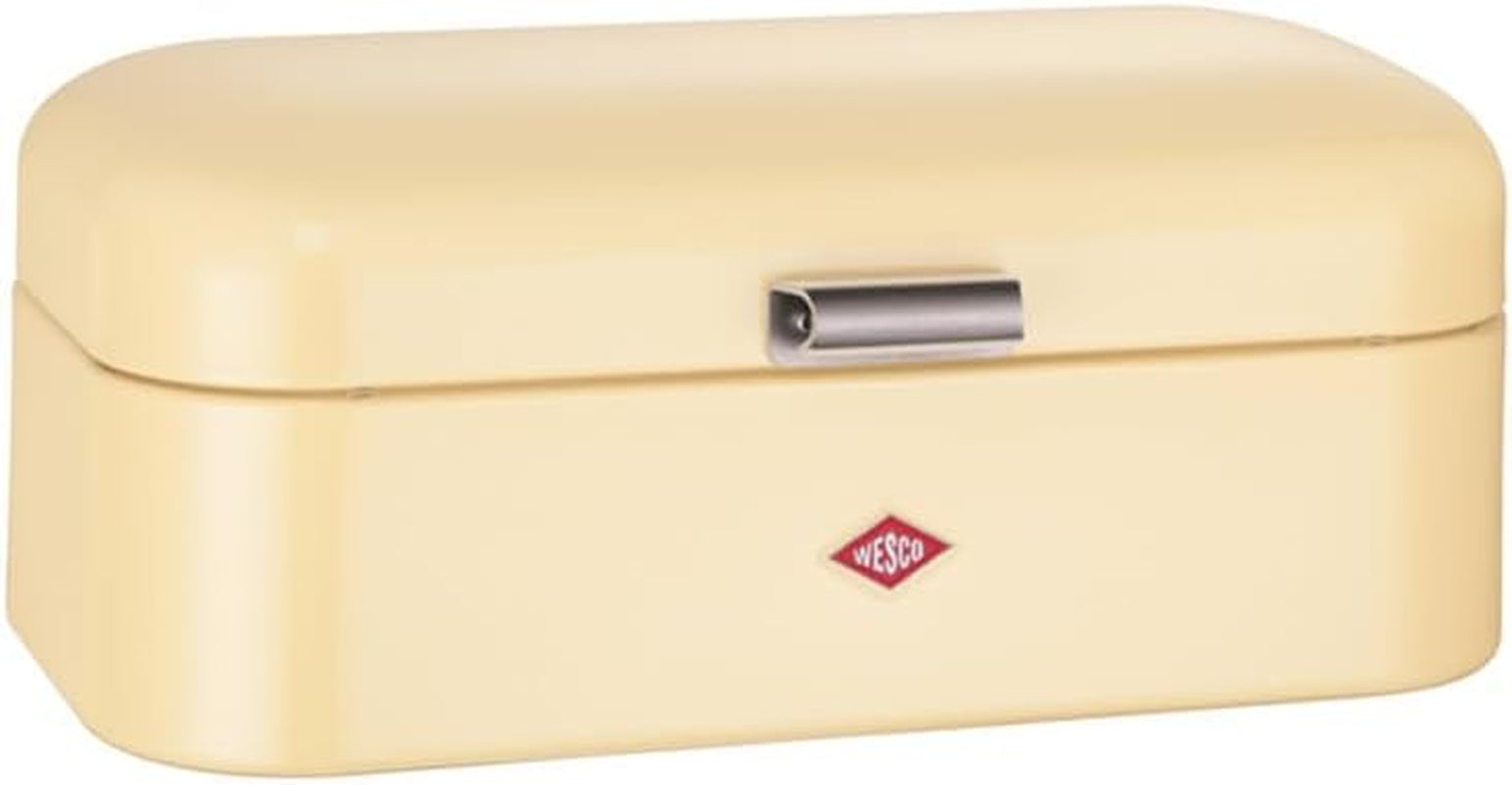 Boîte à pain Wesco Grandy en noir mat, tôle d'acier enduite de poudre, trous d'aération et poignée robuste Boîtes de conservation des aliments Naty Shop Amandes