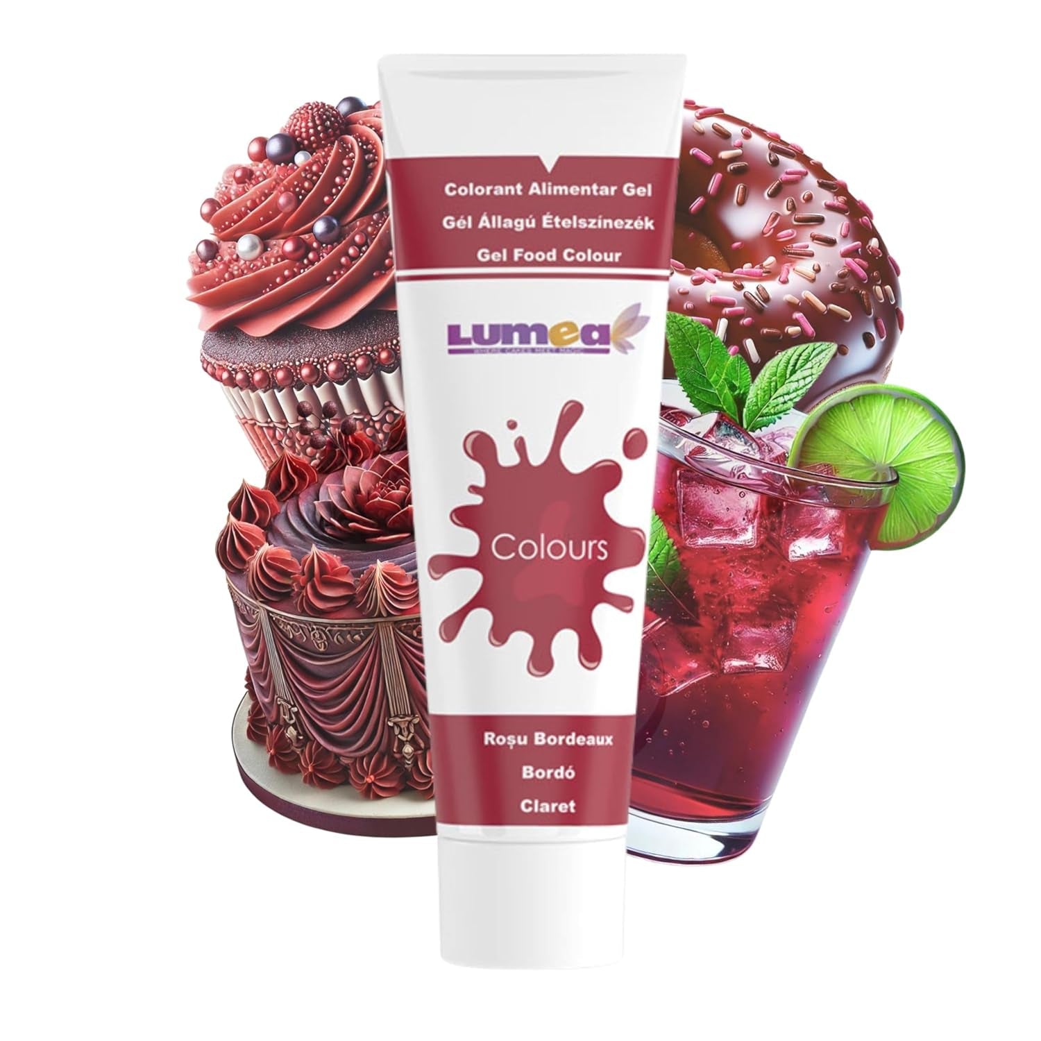 Dekozauber24 Colorant alimentar roșu, gel, 30g, vegan, fără zahăr, foarte concentrat, colorant alimentar roșu pentru fondant, cremă de unt, băuturi și multe altele