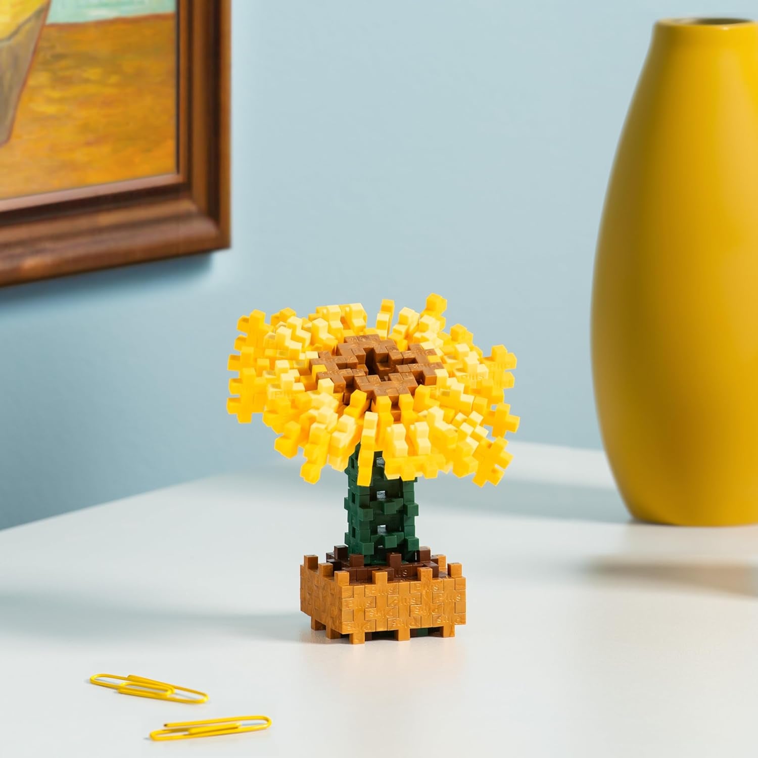 Plus-Plus 5163 Geniales Konstruktionsspielzeug, Sonnenblumen von Vincent Van Gogh, Inspired-Edition, Kreativ-Bausteine ​​​​Tube, 350 pièces, Tournesols