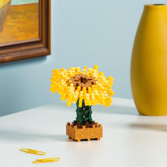 Plus-Plus 5163 Geniales Konstruktionsspielzeug, Sonnenblumen von Vincent Van Gogh, Inspired-Edition, Kreativ-Bausteine ​​​​Tube, 350 pièces, Tournesols