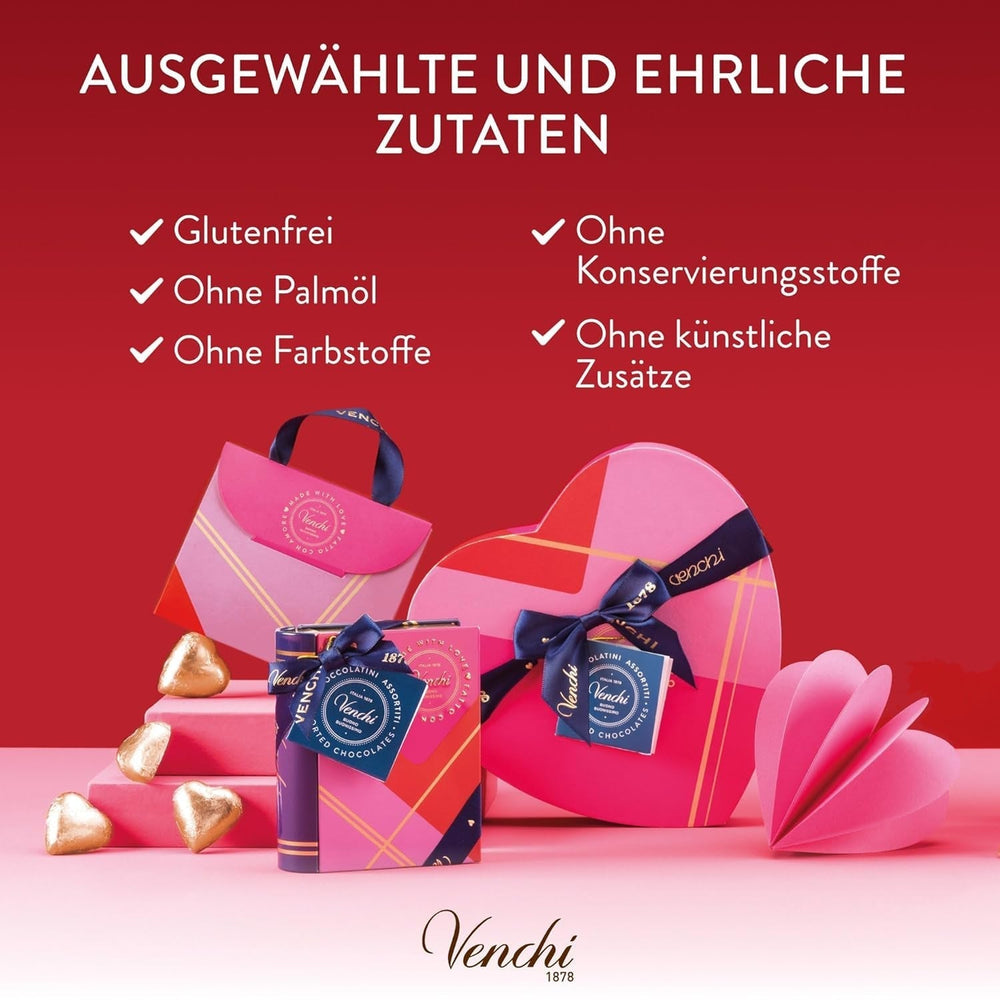 Venchi - Coffret 9 chocolats Baciodidama et Vegan Chocoviar Gianduia, sans gluten, Collection Saint Valentin Chocolats Naty Shop