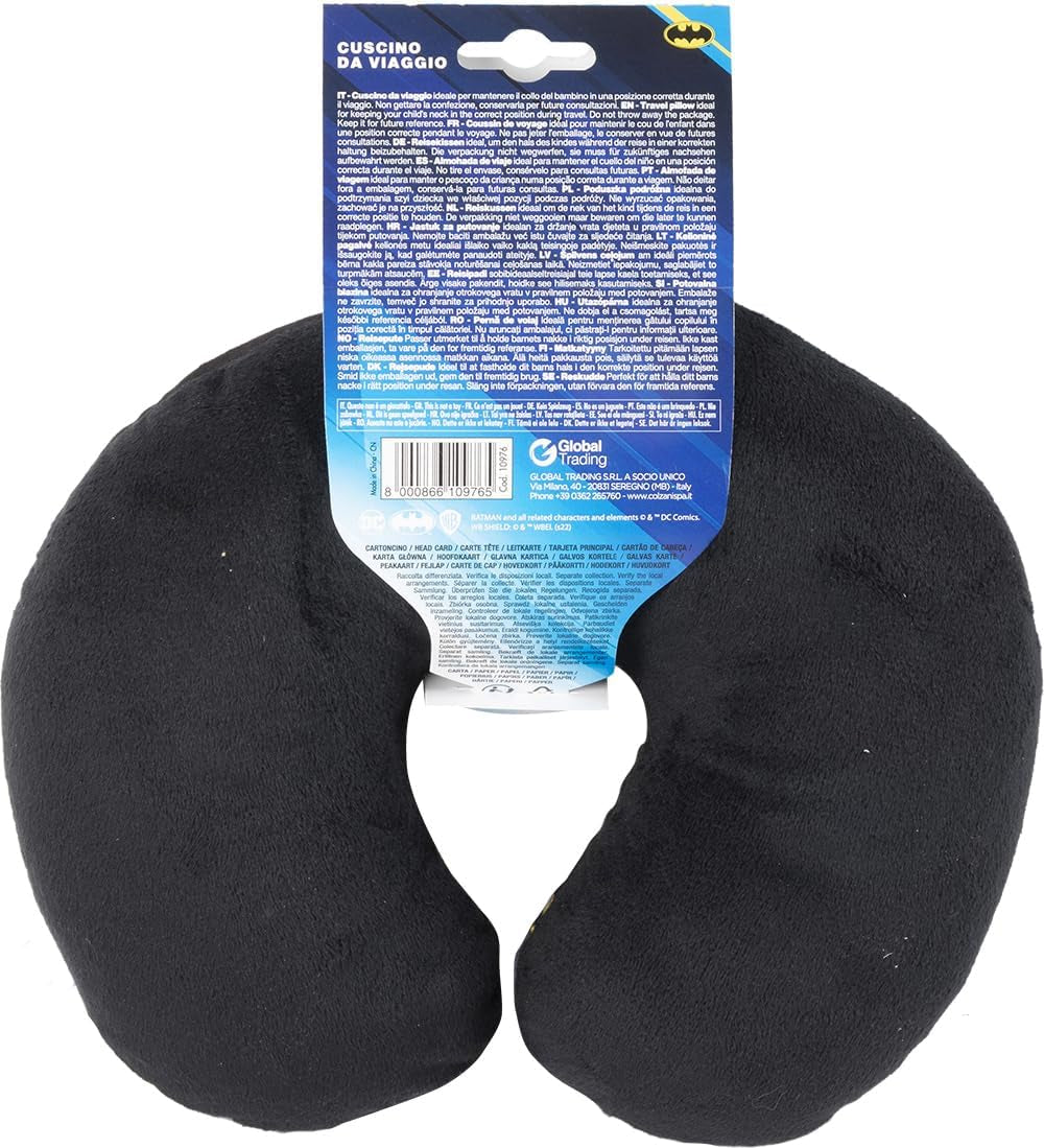 DC Comics Coussin de voyage doux Batman pour voiture - Sécurité enfant - Confort super-héros Bat Man, Cuscino Da Viaggio Auto, bleu clair, taille unique - Naty Shop