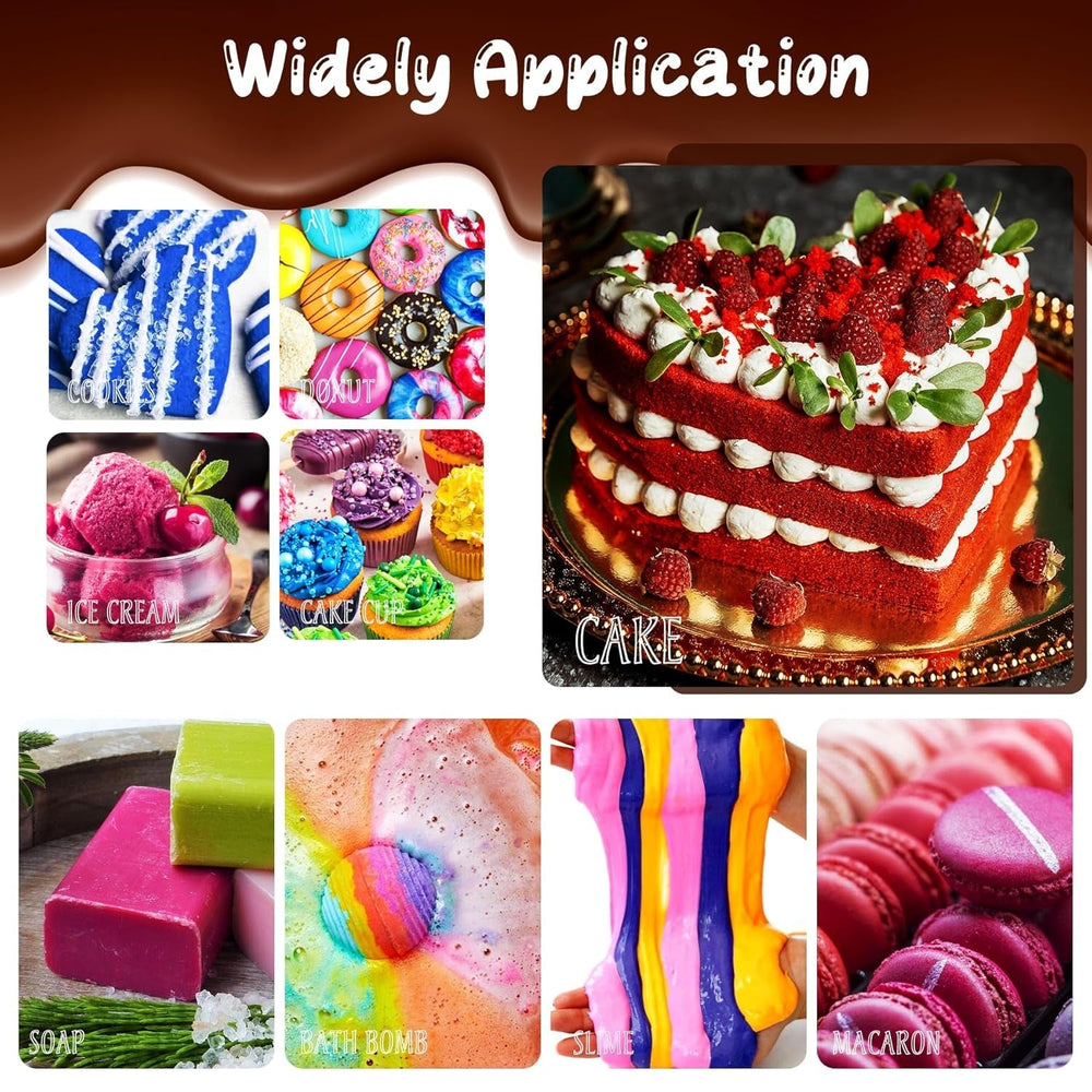 Colorant alimentaire en gel - 22 couleurs x 6G Colorant alimentaire en gel hautement concentré pour gâteaux, pâtisserie, œufs de Pâques, boissons - Colorant alimentaire sans sucre pour fondant, glaçage, slime, décoration de gâteaux