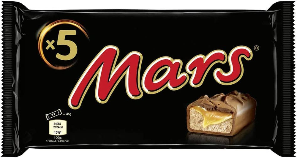 Barres de chocolat Mars Chocolat caramel 1 paquet de 5 barres (1 x 225 g) (paquet de 2)