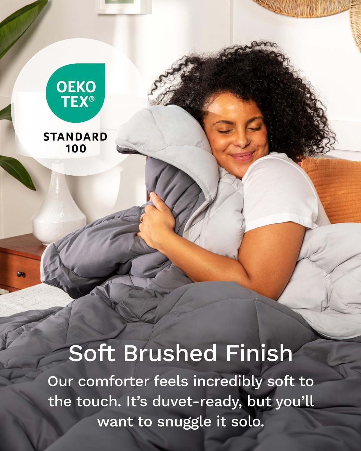 Couette alternative réversible en duvet toutes saisons pour lit double/double XL – Respirante, extra longue, de haute qualité, microfibre douce – Housse de couette grise Insert Quilts & Quilts Naty Shop