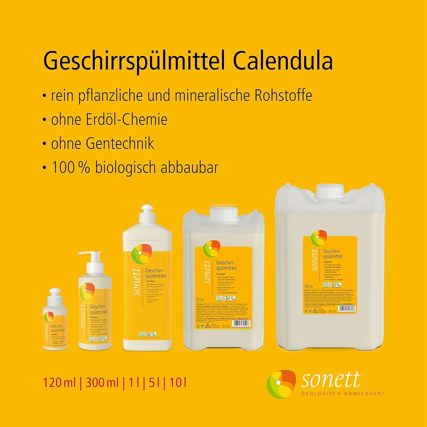 Liquide vaisselle Sonett Calendula, 300 ml Détergents de cuisine Naty Shop