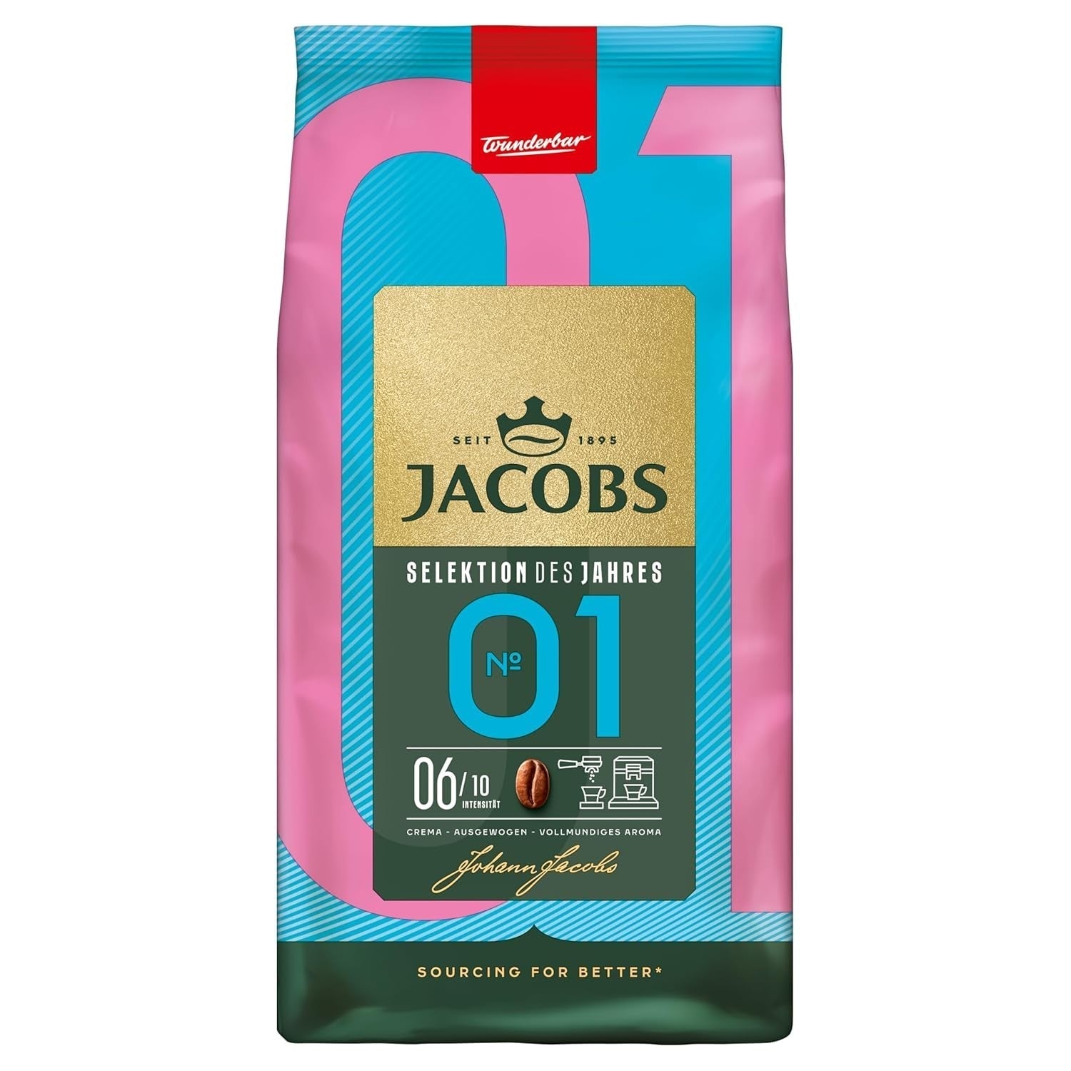 Jacobs Barista Crema Intense Coffee Beans 1kg - Intense, chocolat noir et noix de pécan, grains de café Arabica et Robusta Naty Shop 1 Kg No.1 - Sélection de l'année