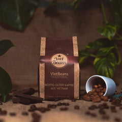 VietBeans Traditional – Ganze Kaffeebohnen – Traditionelle Trommelröstung - Hochwertiger vietnamesischer Kaffee – Geeignet für Fullyautomaten - 250g