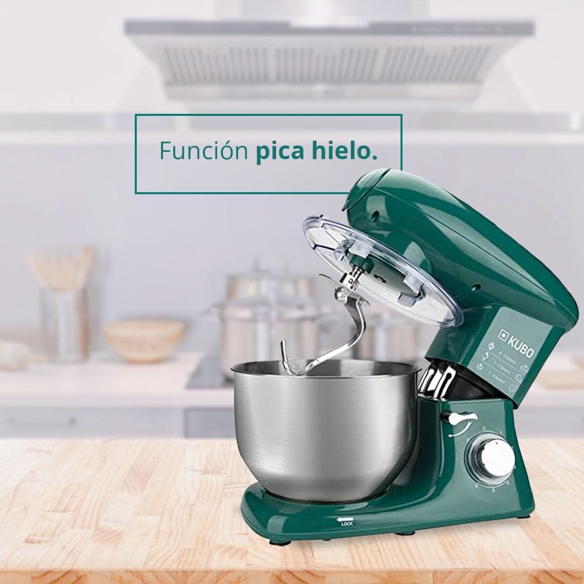 Küchenmaschine - 7 Zubehörteile: Mixbecher, Fleischwolf, Große Schüssel, Schutzdeckel, Schneebesen, Mixer Und Netmaschine - Couleur: Vert - Fassungsvermögen: 6 litres Mère et Enfant Naty Shop