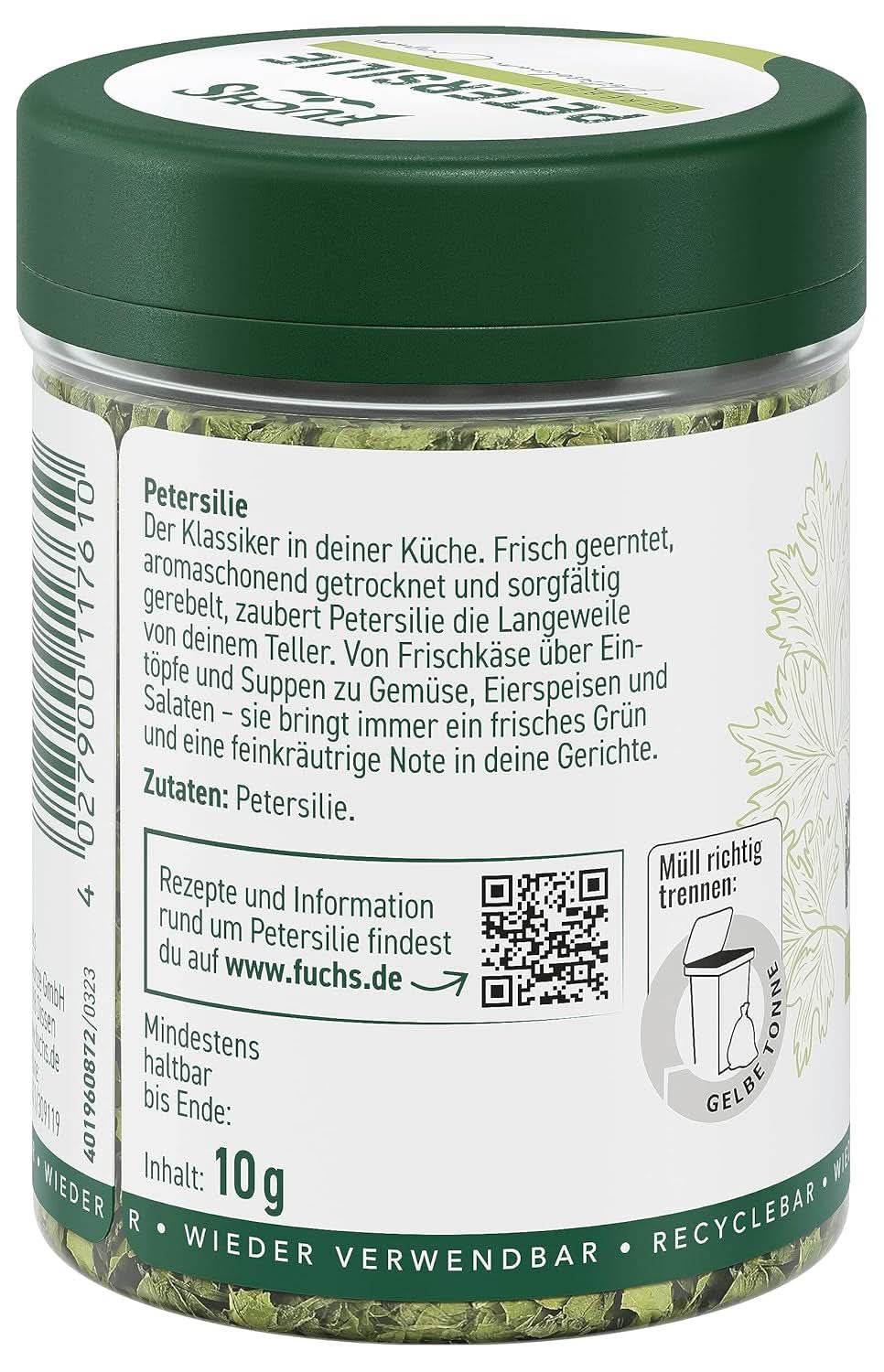 Fuchs - Persil frotté - Arôme herbes pour plats aux œufs, légumes et salades - 10 grammes Condiments Naty Shop