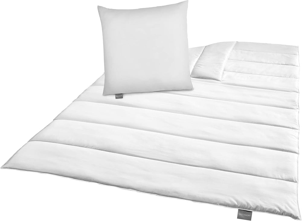 Parure de lit Traumnacht Vert - Couette toutes saisons 135X200 Cm + oreiller 80X80 Cm, résistante avec housse en microfibre, produite selon la norme de qualité allemande Couettes et couettes Naty Shop Parure de lit toutes saisons (couverture + oreiller 80X80) 135 X 200