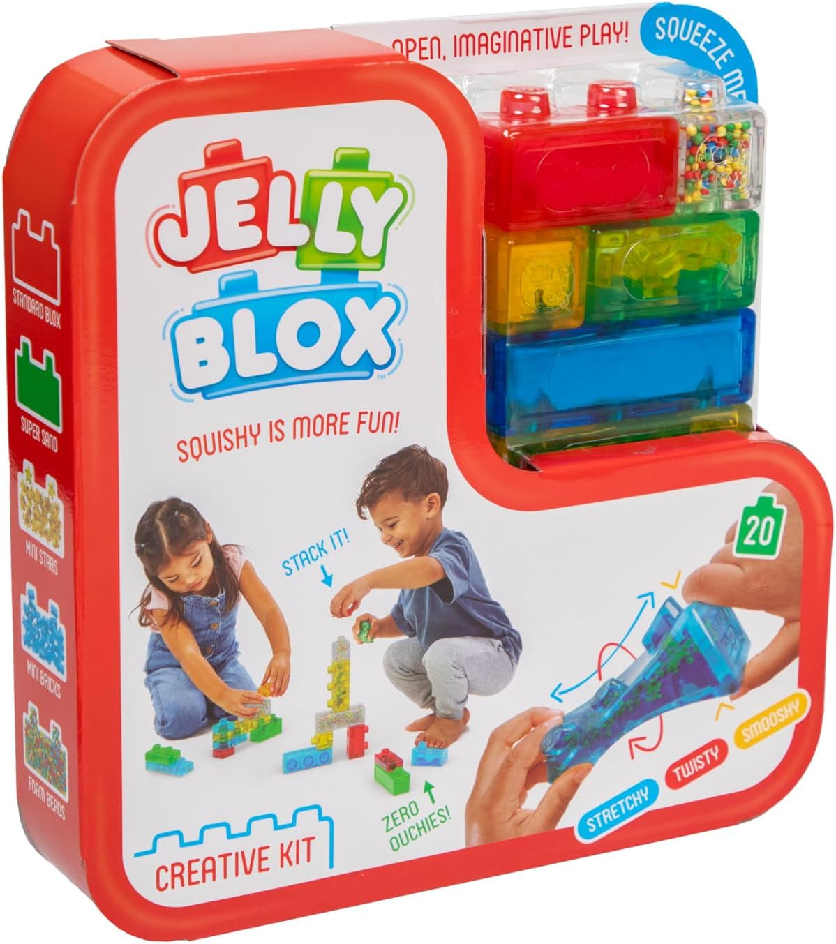 Jelly Blox - Creative Kit, Bauspielzeug ab 2 Jahren, mit 20 Sensorische Bausteine, Konstruktion Spielzeug für Kinder
