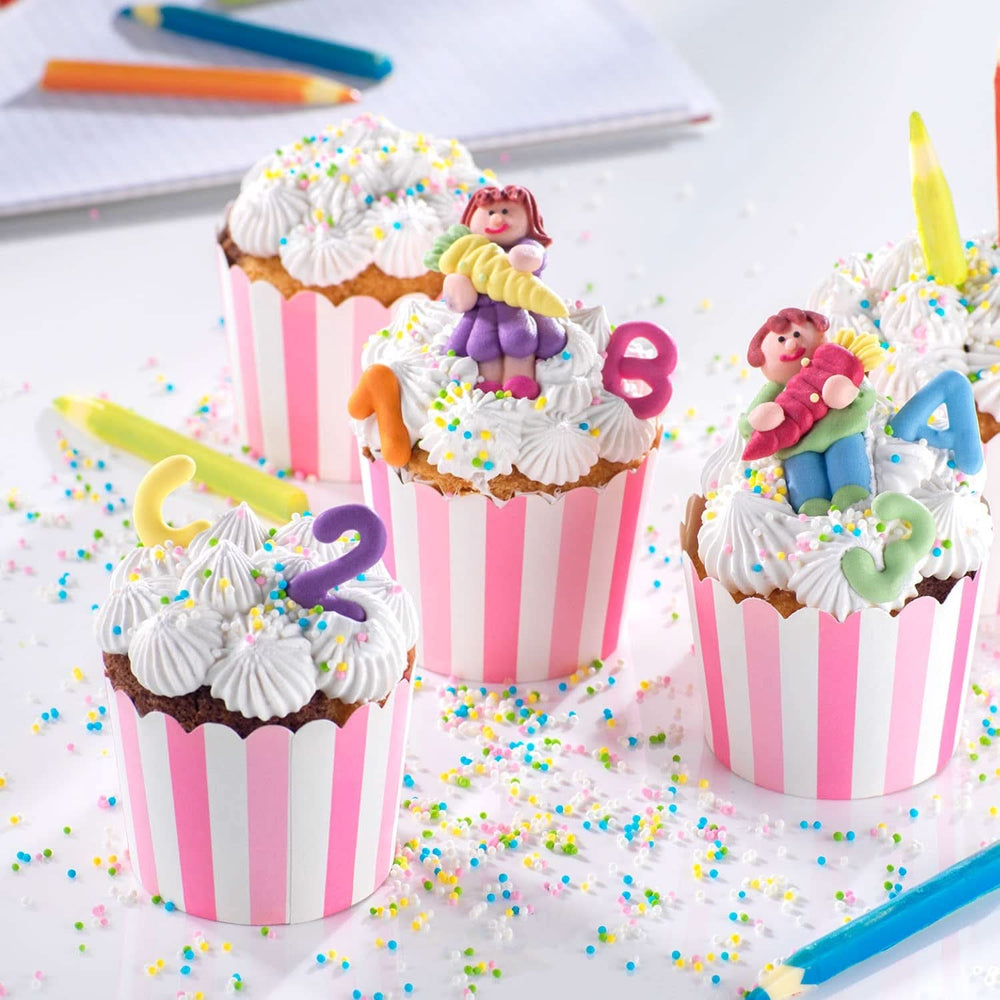 Günthart, 8 figurines en sucre pour la rentrée scolaire et les lettres, 115 grammes Sprinkles Naty Shop
