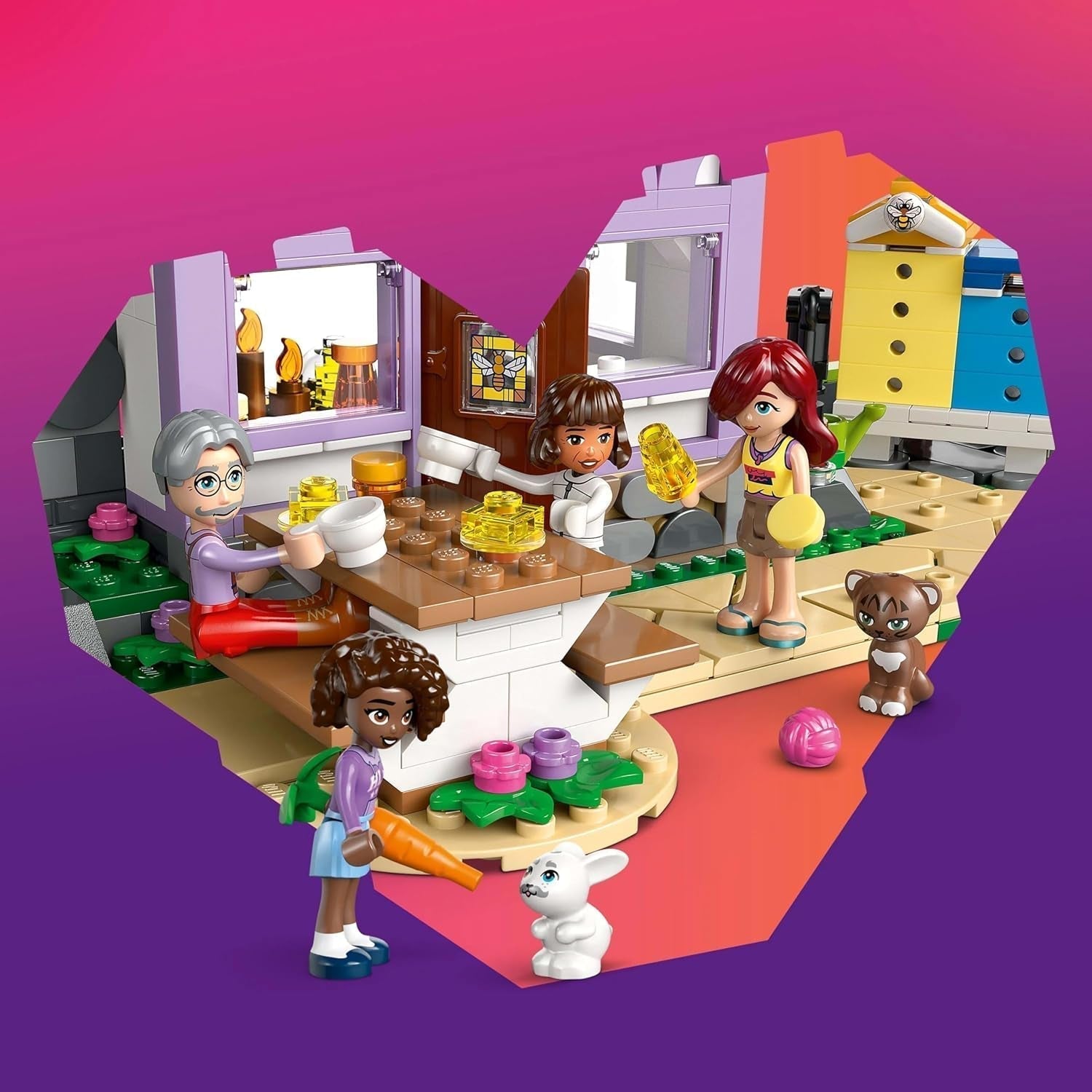 LEGO Friends House and Flower Garden L'Apiculteur Ensemble de construction Nature Playset Cadeau pour les filles de 12 ans et plus Ensemble de modèles à construire 4 figurines et figurines d'animaux Chat et lapin 42669 Jeux de construction Besuche den LEGO-Store