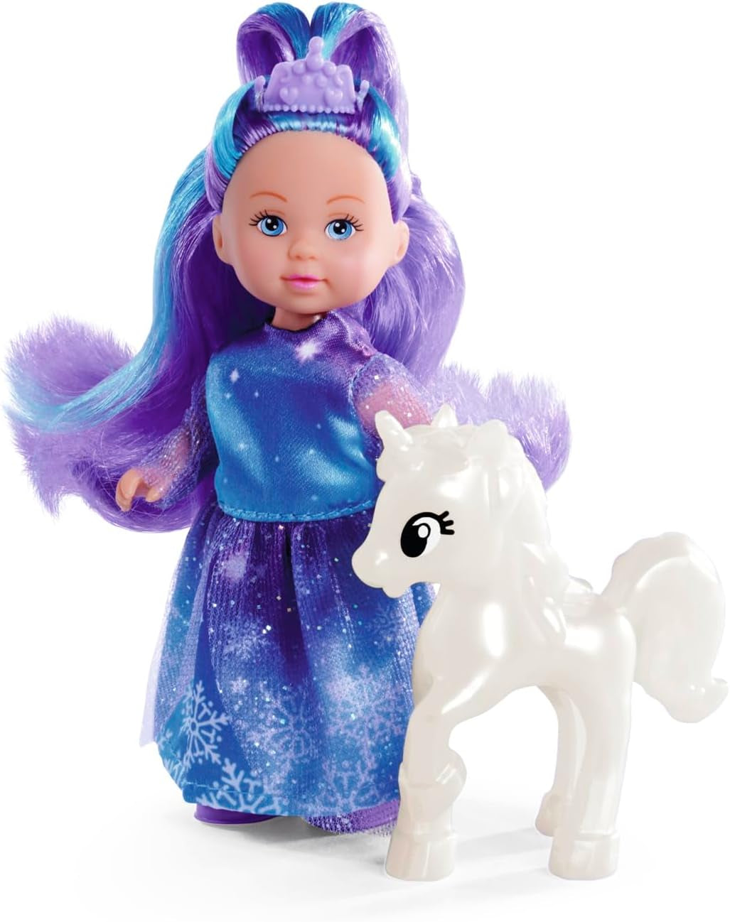 Simba Evi Princesse Fantasy of Love Poupée dans une robe de conte de fées avec une licorne étincelante 12 cm Poupée de jeu à partir de 3 ans