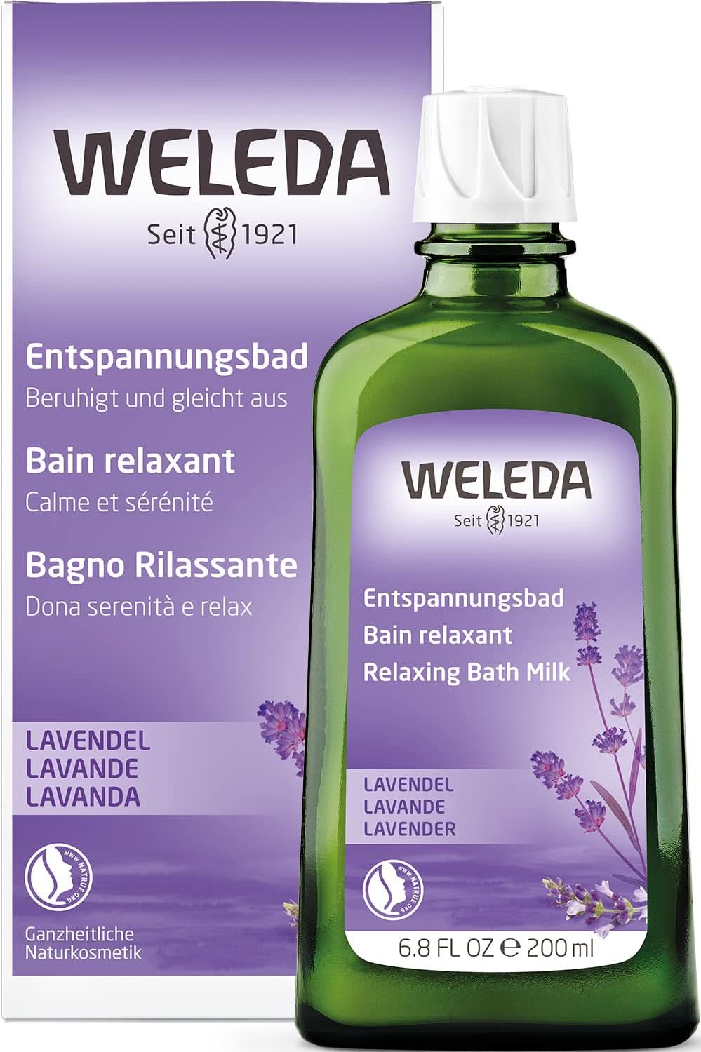 WELEDA BIO, bain santé aux cosmétiques naturels à l'huile de lavande véritable pour calmer les sens et pour un bon sommeil, 200 ml Douche et bain Naty Shop