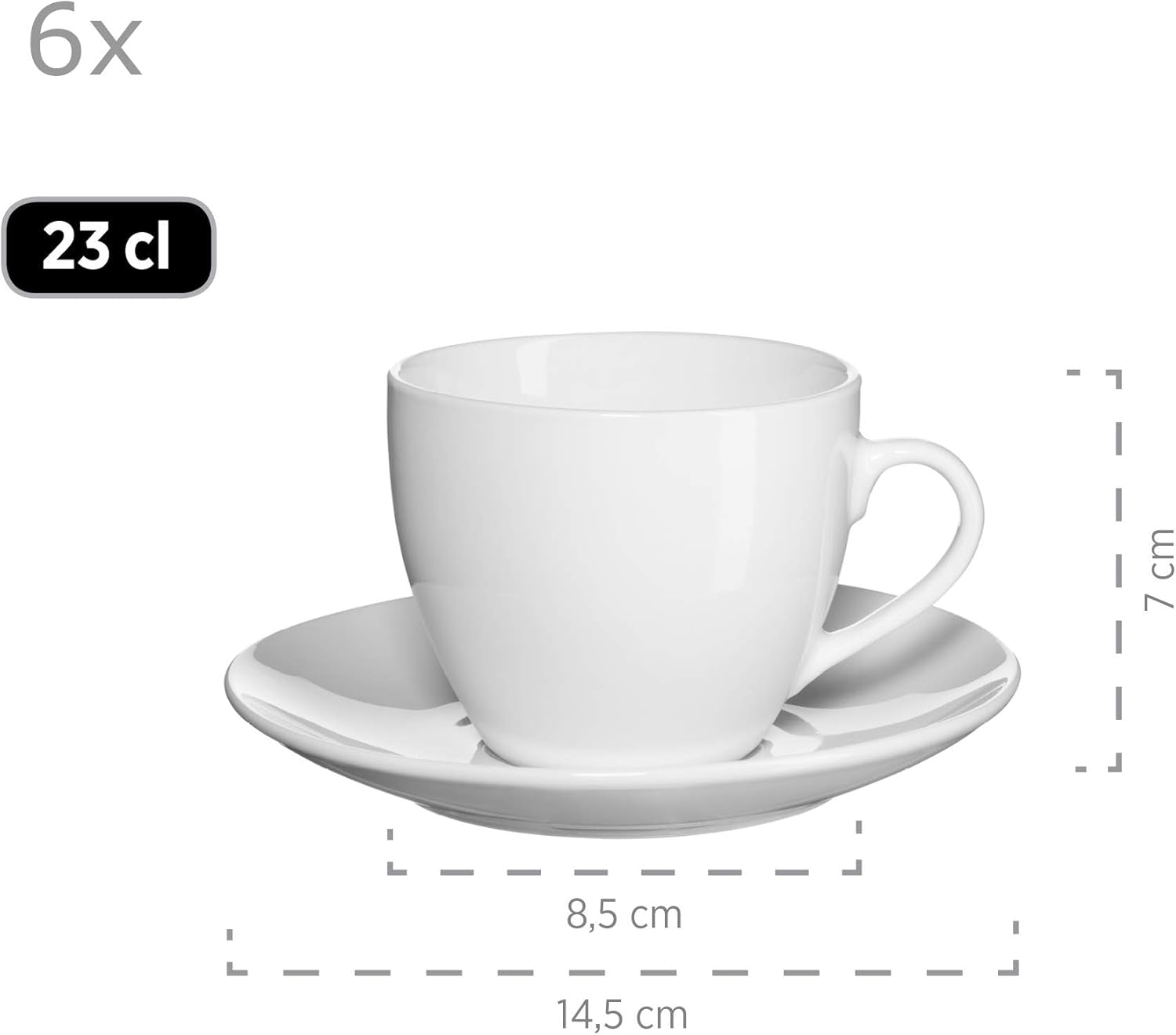 Mäser Barca Geschirr-Set Für 6 Personen, 30-Tlg. Kombiservice, Porzellan, Weiß Seturi vesela masa Naty Shop