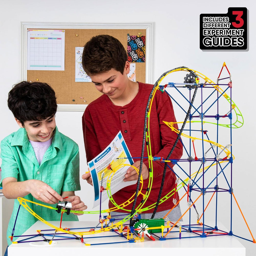 MINT-Forschung Achterbahn-Baukasten, K'NEX Bildung, Basic Fun, 77078, MINT-Lernset mit 546 Teilen, Lernspielzeug für Kinder, Konstruktionsspielzeug für Jungen und Mädchen Ab 8 Jahren