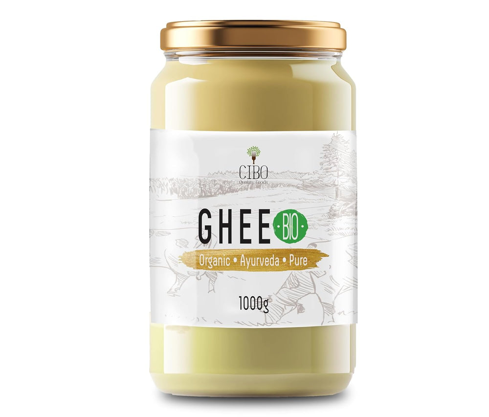 Cibo Bio Ghee 500g – Milch aus Parma und Reggio Emilia – Hergestellt in Italien – Weidekühe – Rauchpunkt 250°C – Aus Centrifugensahne