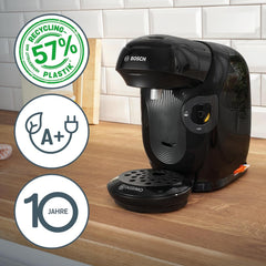 Bosch Tassimo Style TAS112E Machine à expresso à capsules, plus de 70 boissons, convient à toutes les tailles de tasses, entièrement automatique, durable, peu encombrant, 1400 W, noir