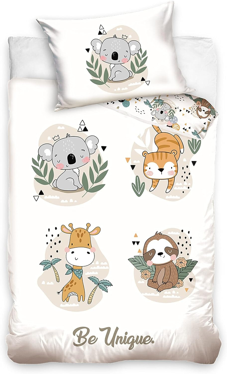 Linge de lit garçon, motifs variés, 100% coton Linge de lit - enfant Naty Shop Animaux