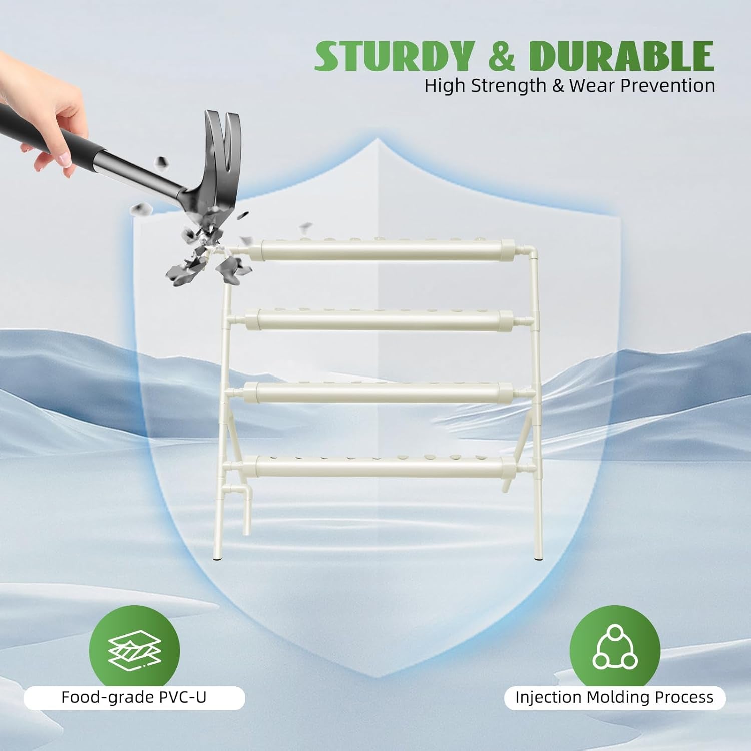 Système hydroponique, kit de culture hydroponique en tour, support de jardinière à 4 niveaux avec 36 trous de plantation, systèmes de culture de plantes sans sol pour jardin, bureau et autres espaces intérieurs et extérieurs