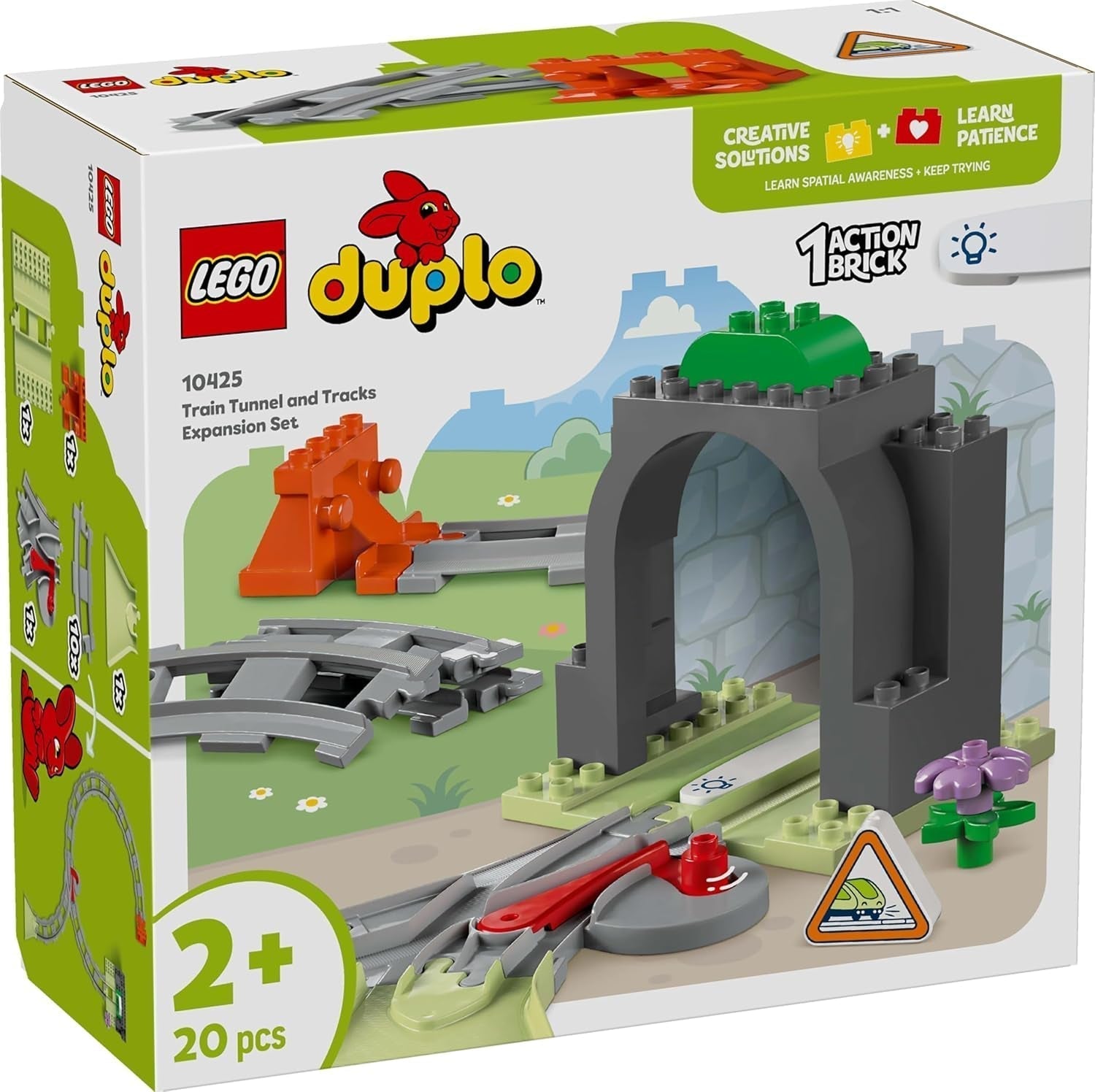 LEGO DUPLO Town Tunnel ferroviaire et voies ferrées - Ensemble d'extension, cadeau pour les tout-petits, encourage la dextérité, ensemble de jeu pour les fans de véhicules de 2 ans, jouet d'apprentissage créatif 10425 Ensembles de construction Besuche den LEGO-Store
