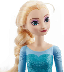 Mattel Disney Die Eiskönigin Elsa Puppe, Die Eiskönigin Puppe, kämmbare blonde Haare, beweglich, ausziehbare Schuhe, Disney Geschenke, Spielzeug ab 3 Jahre, HLW47
