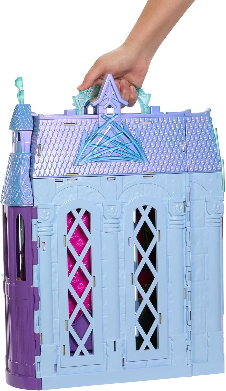 Mattel Disney Frozen - Maison de poupée Castle Arendelle (60 cm +) avec poupée Elsa, 4 aires de jeux et 15 meubles et accessoires Disney Frozen II, HLW61