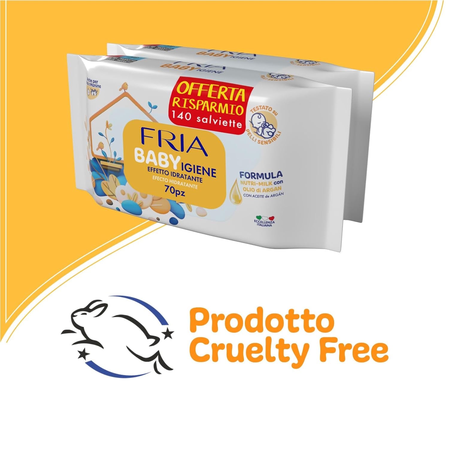 Lingettes humides, paquet de 2 (144 lingettes)