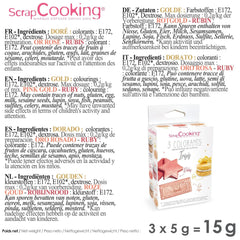 Scrapcooking - Lot de 3 Colorants Alimentaires Métallisés - Colorants Alimentaires : Or, Or Rose et Rubis - Colorant Alimentaire Comestible pour Pâtisserie, Gâteaux, Biscuits, Gâteaux, Chocolat - 4019