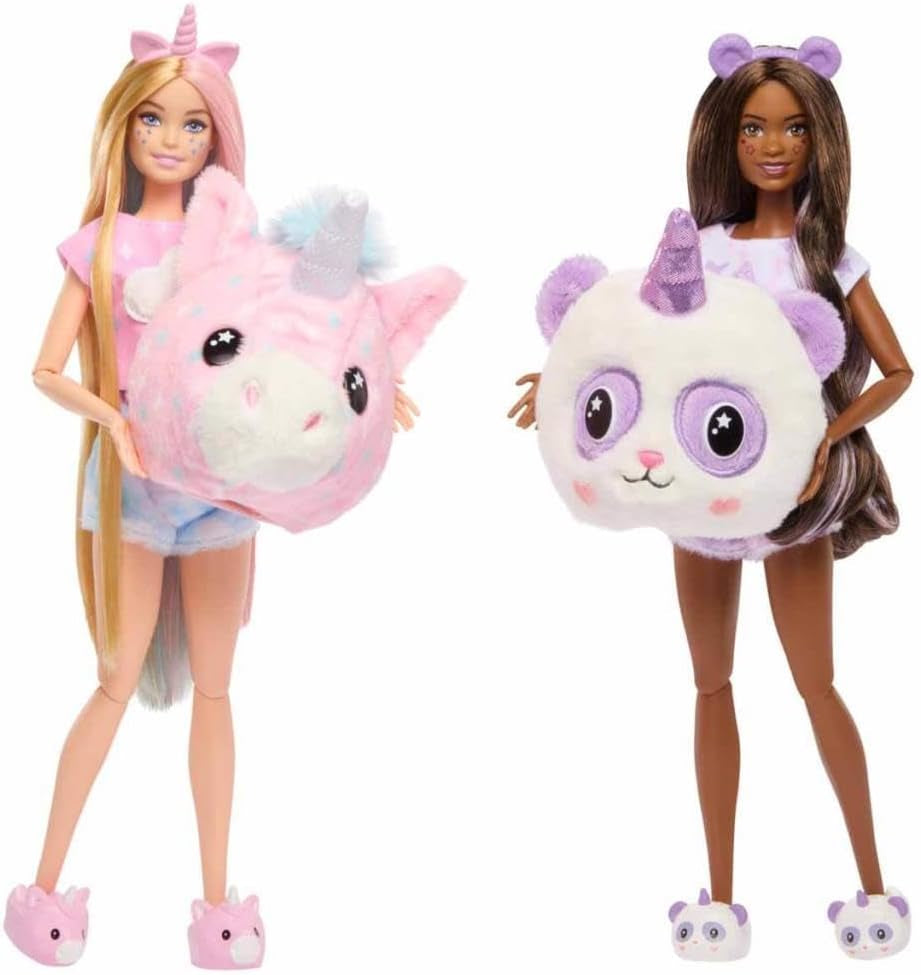 Barbie Cutie Reveal Pyjamaparty Deluxe Set - Über 35 Überraschungen inkl. 2 Puppen, 2 Haustiere, Farbwechsel & Zubehör für endlosen Spielspaß ab 3 Jahren, HRY15