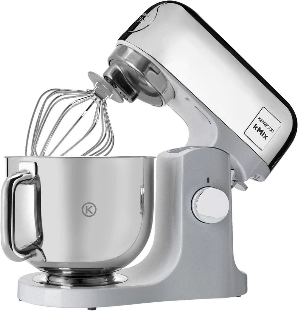 Kenwood Kmix Editions KMX760CH Machine de cuisine, 5 L Edelstahl Schüssel, Safe-Use-Sicherheitssystem, Metallgehäuse, 1000 Watt, Inkl. 3-Teiligem Patisserie-Set Und Spritzschutz, Chrom Mère et Enfant Naty Shop