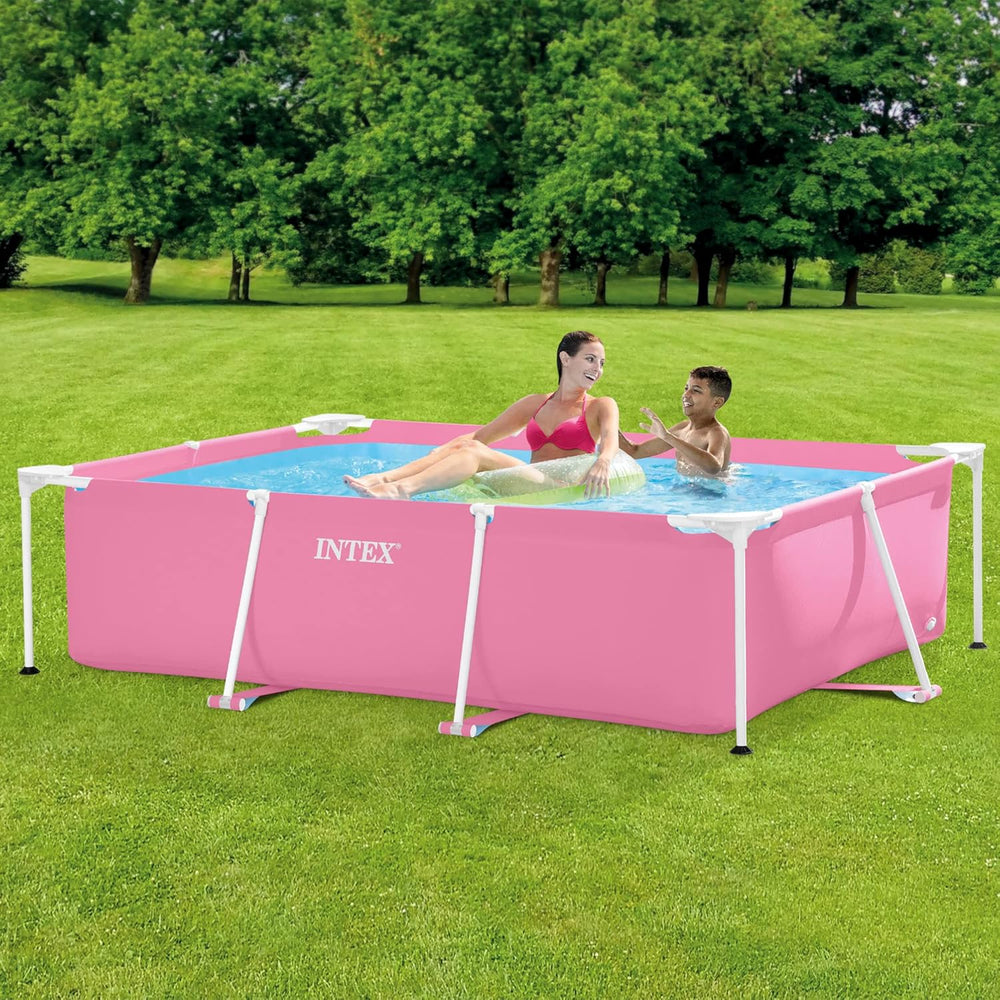 Intex 28266NP - Piscine hors sol rectangulaire avec cadre, 1662 L, acier et PVC, rose, 220x150x60 cm