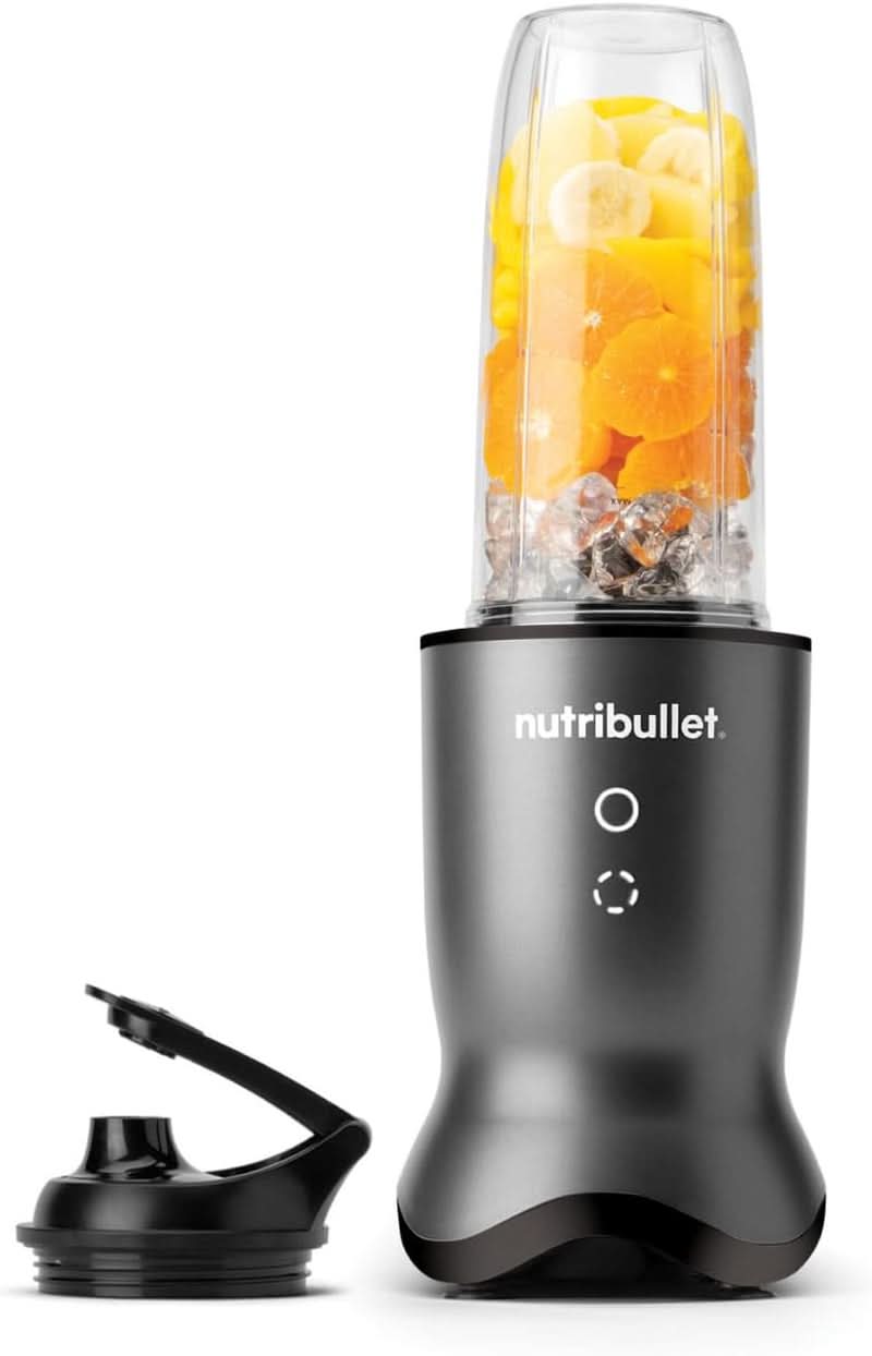 Mélangeur personnel Nutribullet, mélangeur de base pour une portion, 1000 watts et moteur léger, 900 ml de boisson au Tritan Renew, bouton de commande tactile, Dunkel Grau Bucatarie Naty Shop Dunkel Grau 1000W