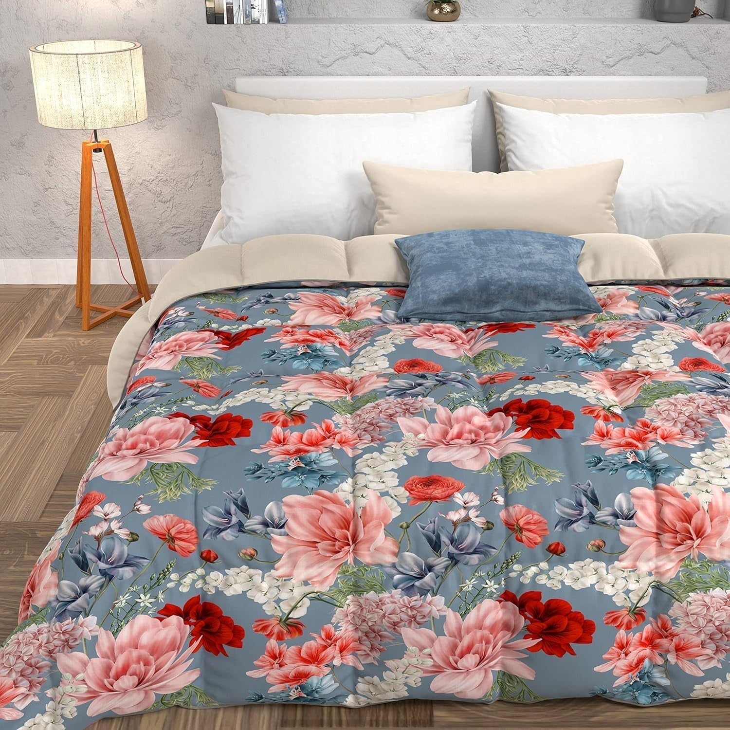 PETTI Artigiani Italiani - Couette d'hiver, Couette d'hiver, Couette simple, Double face, Impression monochrome et numérique, microfibre 100% hypoallergénique, Fabriqué en Italie