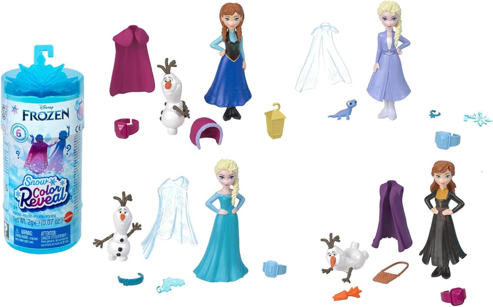 Mattel Disney Frozen Ice Reveal Squishy Ice Gel Doll et 6 surprises, y compris la figurine Friends et les accessoires (les poupées peuvent varier) HRN77 Naty Shop Dolls Snow Color Reveal Dolls