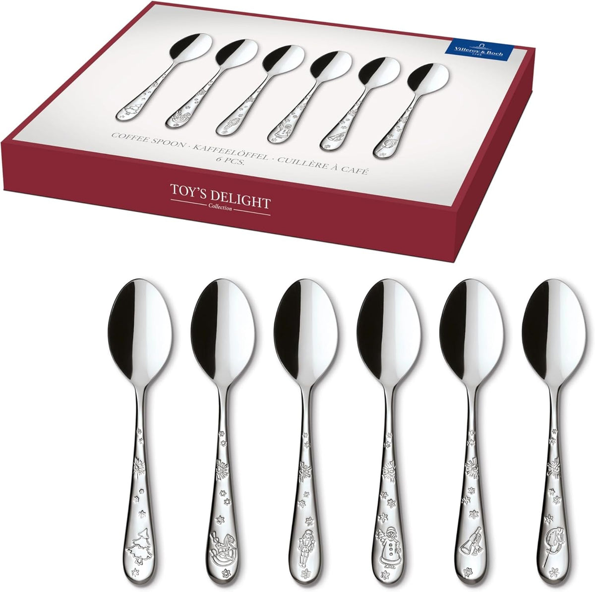 Villeroy & Boch - Set de cuillères à café Toy'S Delight 6 pièces Argent Platine, passe au lave-vaisselle Kitchen Naty Shop