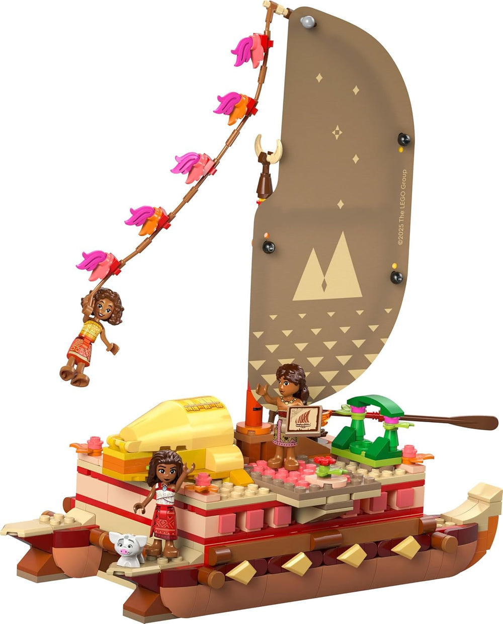LEGO Ç€ Disney Moana 2 : Le radeau d'aventure de Moana - Bateau jouet avec voiles, pont amovible, feu de camp et 3 mini-poupées dont Loto et Moni - Cadeau pour les filles de 6 ans et plus et les fans - 43270 Jeux de construction Beuche den LEGO-Store