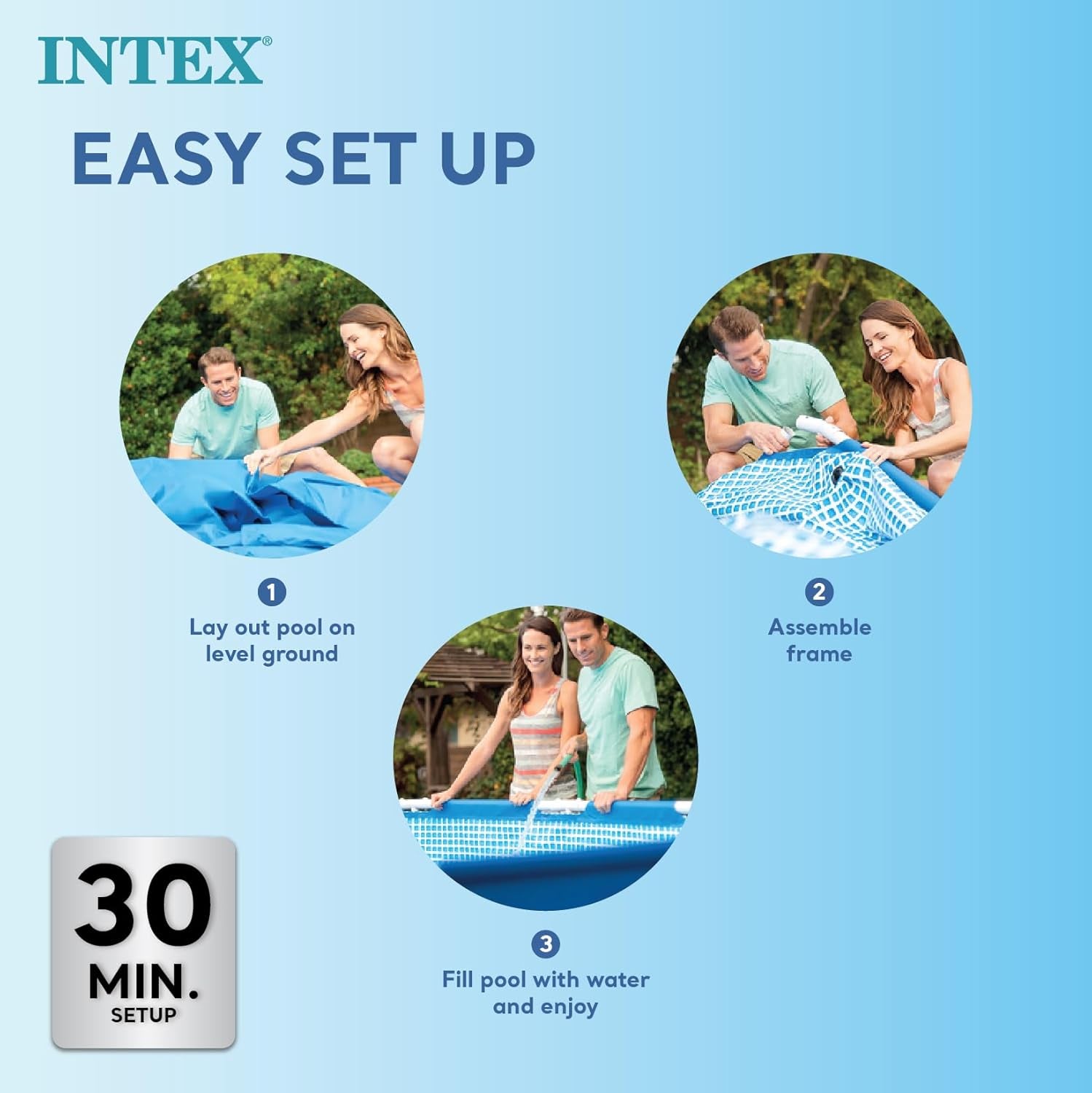 Intex 28271NP - Piscină supraterană dreptunghiulară cu cadru, 2282 L, oțel și PVC, albastră, 260x160x65 cm