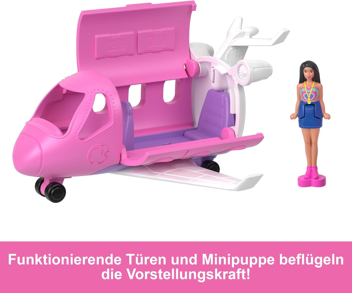 Mini BarbieLand Barbie Ensembles de poupée et de véhicules jouets, poupée de 1,5" et véhicule jouet surprise emblématique à changement de couleur, HYF40