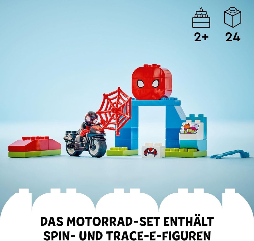 LEGO DUPLO Marvel Spins Motorcycle Adventure, Fantasy Playset pour la série TV Spidey et ses super amis, jouet éducatif à construire et à reconstruire pour les enfants de 2 ans et plus 10424 Jeux de construction Besuche den LEGO-Store