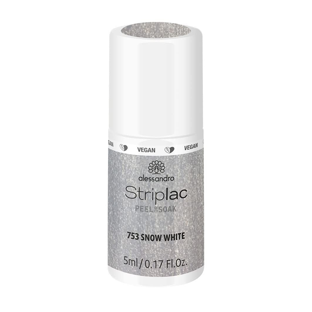 alessandro Striplac UV-Nagellack Flat White – Facile et facile à utiliser – Application facile grâce à la technologie Peel-Off – Vegan et sans alcool – 8 ml