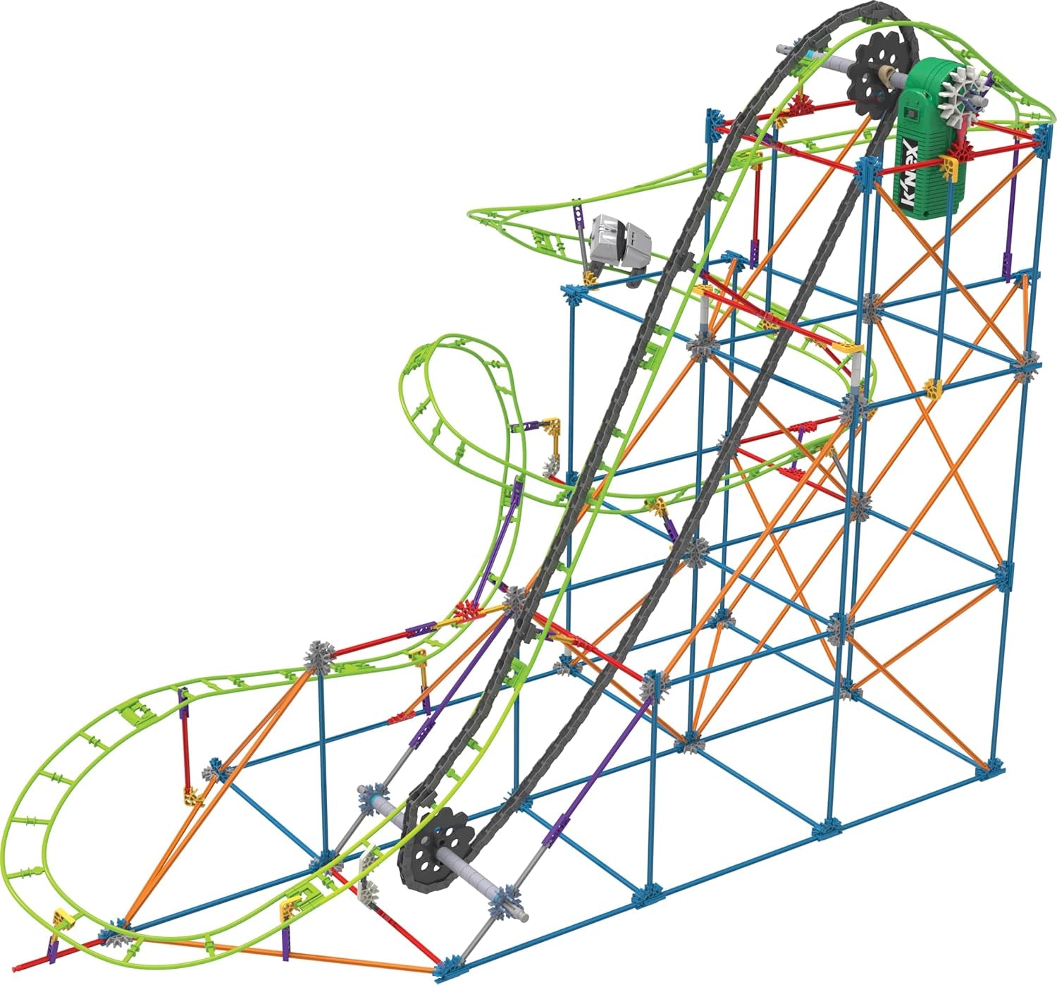 K'NEX 51438 Typhoon Frenzy Roller Coaster, modèle 2 en 1, ensemble de construction coloré pour garçons et filles, jouet de 19 pieds, ensemble de construction pour enfants de 640 pièces pour enfants âgés de 9 ans et plus