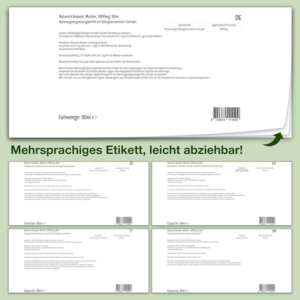 Extrait de feuille de molène, 30 ml, sans alcool Arome Naty Shop